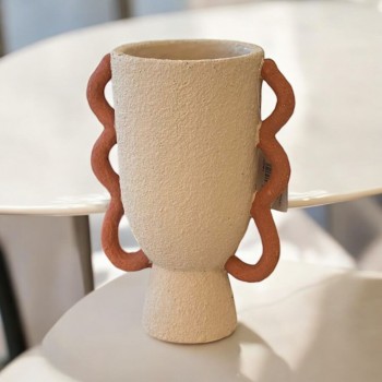 فازه سيرميك تصميم كلاسيك بيج 23×13×13سم 