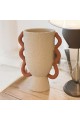 Classic Design Ceramic Vase Beige 23x13x13 cm
