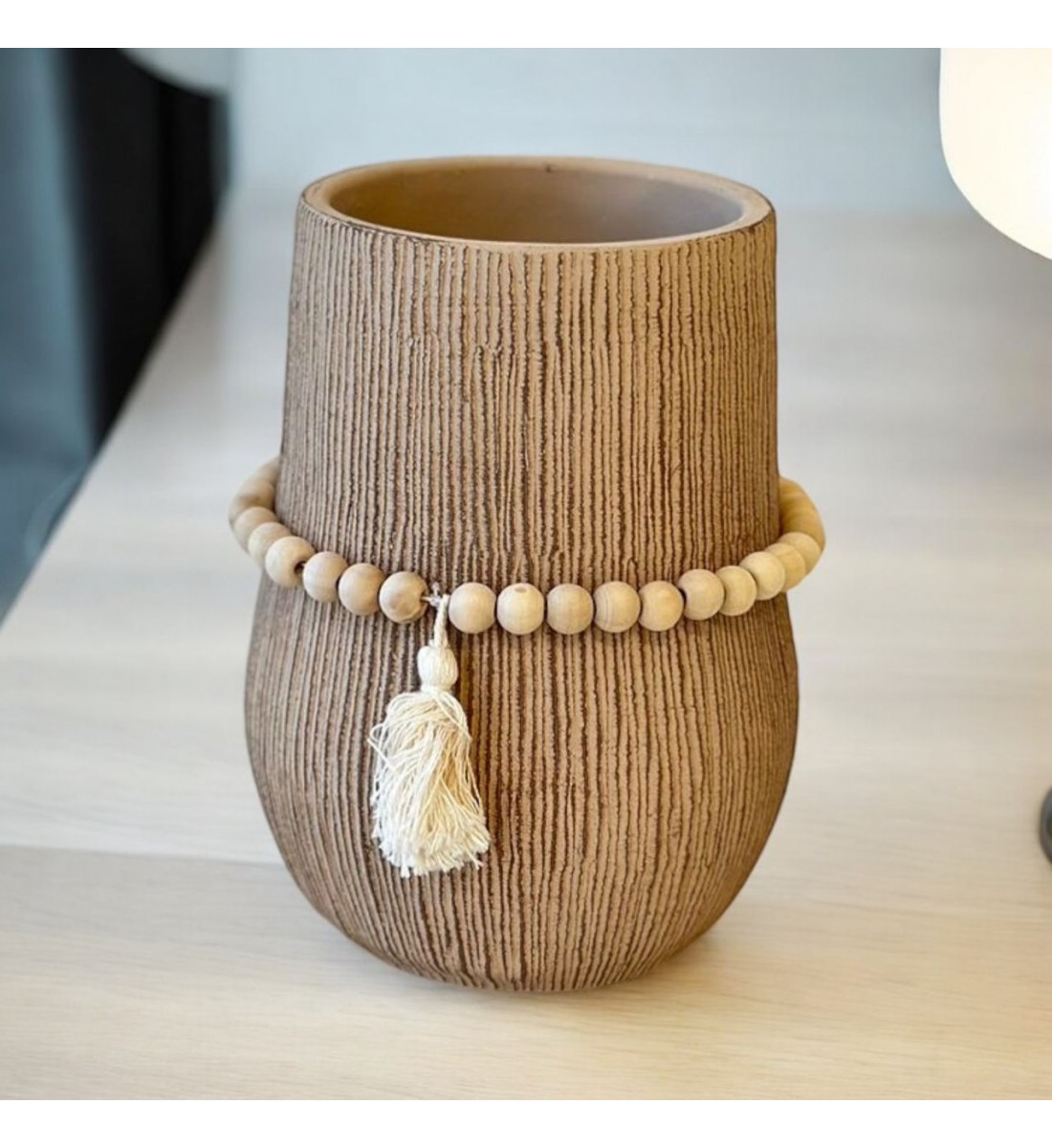 Replica of a ceramic vase, classic design, beige, 20 x 12 x 12 cm
