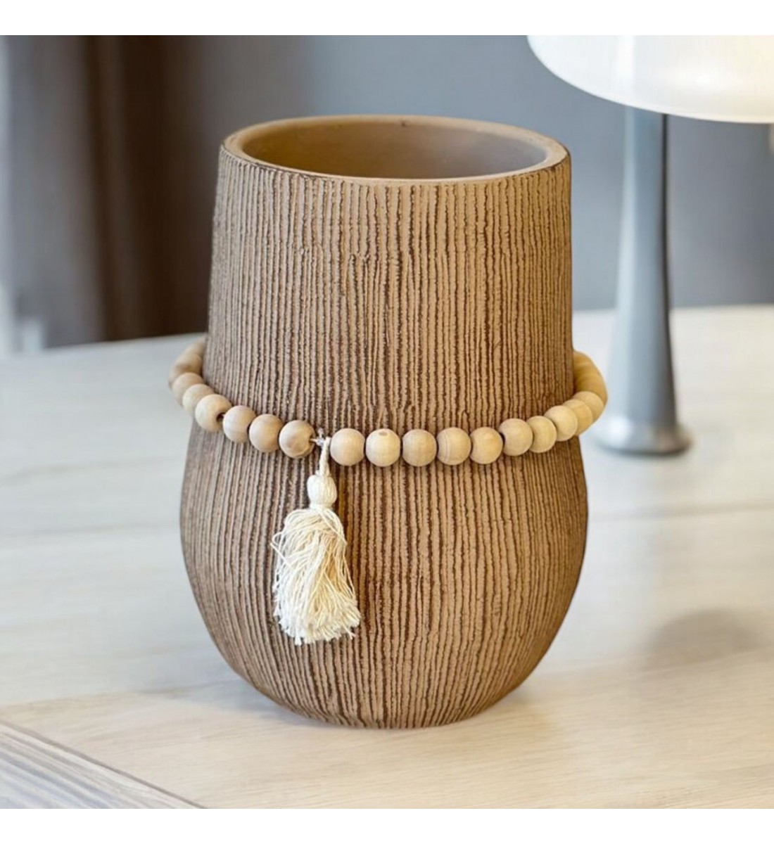 Replica of a ceramic vase, classic design, beige, 20 x 12 x 12 cm