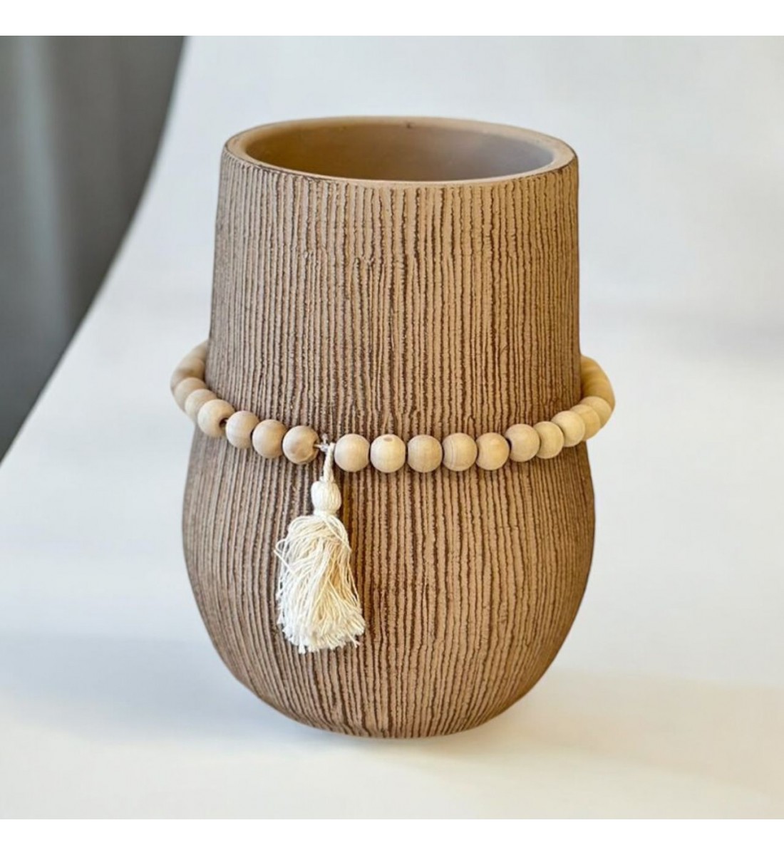 Replica of a ceramic vase, classic design, beige, 20 x 12 x 12 cm