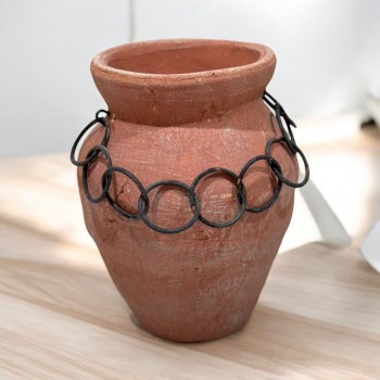 فازه سيرميك تصميم كلاسيك برتقالي26×16×16سم 