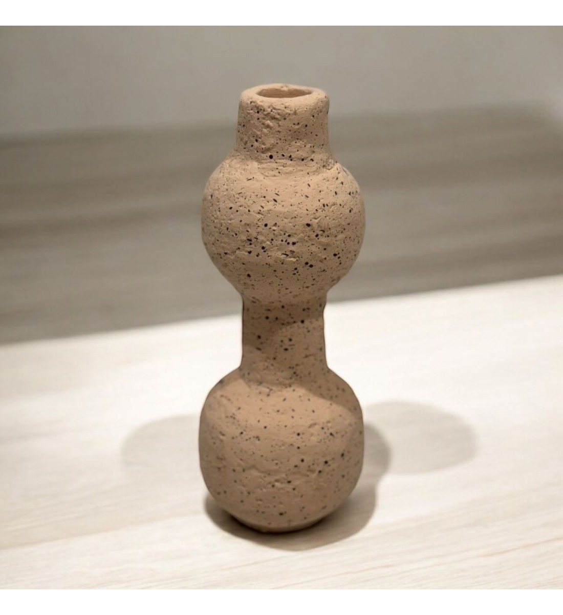 Cement candle holder mustard color 7.5x7.5x20cm
