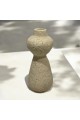 Cement candle holder beige color 7.5x7.5x20 cm