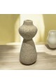 Cement candle holder beige color 7.5x7.5x20 cm