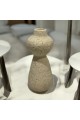 Cement candle holder beige color 7.5x7.5x20 cm