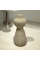 Cement candle holder beige color 7.5x7.5x20 cm