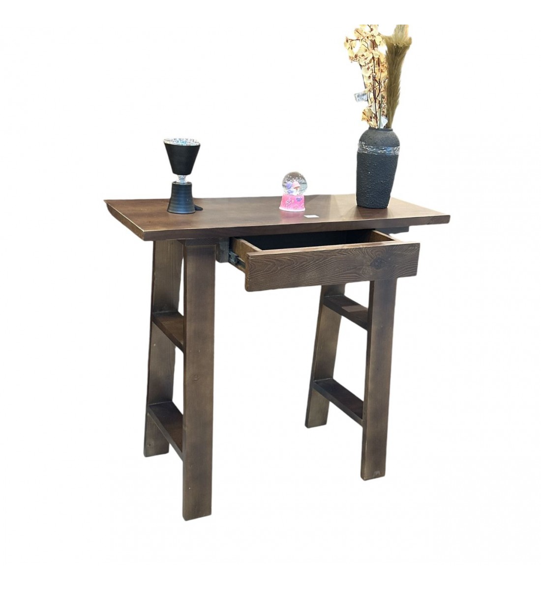 Brown wooden office table with drawer 100x40x90cm