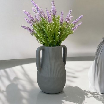 فازه سيرميك تصميم كلاسيك برصاصي20×9×5سم 