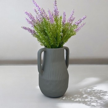 فازه سيرميك تصميم كلاسيك برصاصي20×9×5سم 