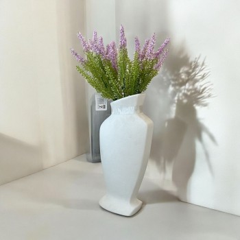 فازه سيرميك تصميم كلاسيك ابيض30×10×5سم 