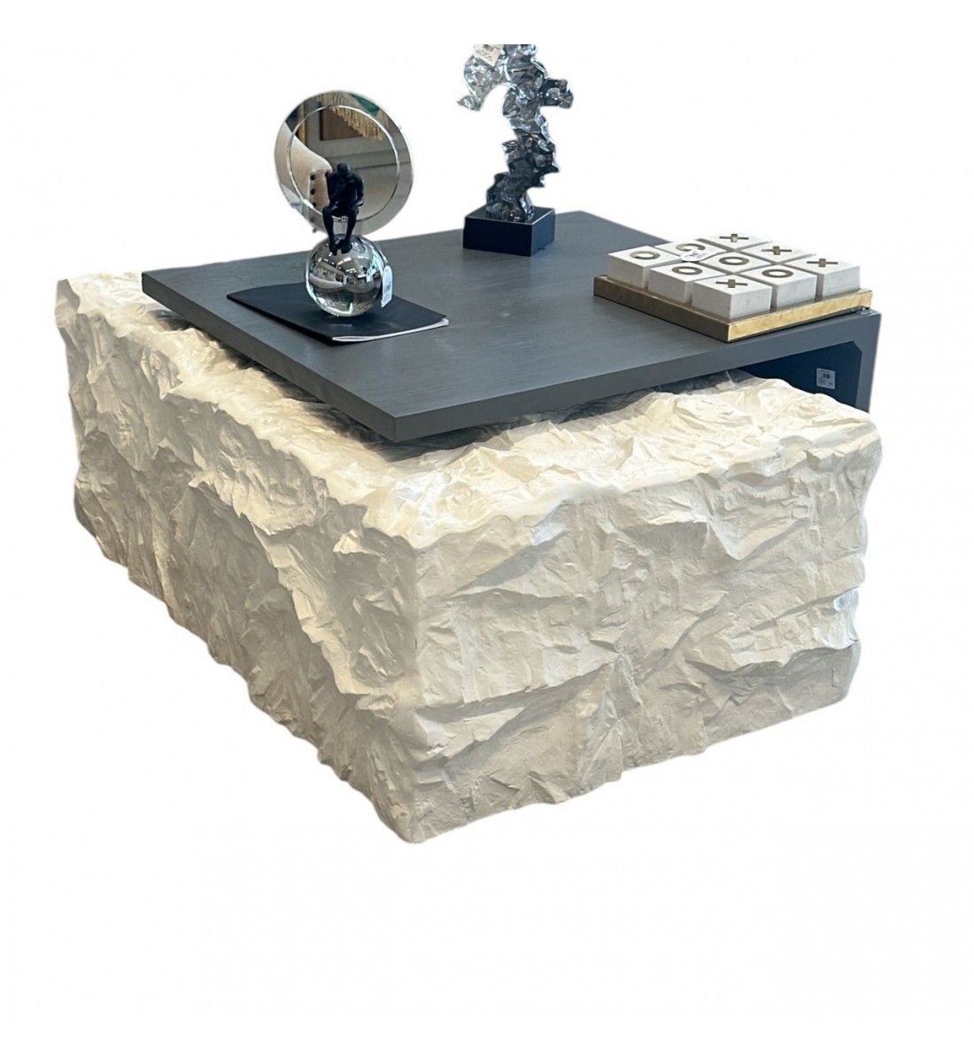 طاوله بديل الحجر علي خشب 47×110×85سم طاوله بديل الحجر علي خشب 47×110×85سم