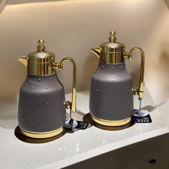 طقم ترامس فايا 2 حبة ريم منقط بني علي ذهبي 