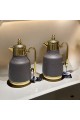 Faya thermos set of 2 pieces, brown and gold dotted reem