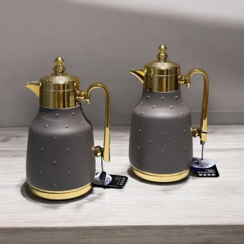 طقم ترامس فايا 2 حبة ريم منقط بني علي ذهبي 