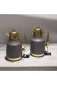Faya thermos set of 2 pieces, brown and gold dotted reem