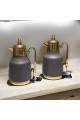 Faya thermos set of 2 pieces, brown and gold dotted reem