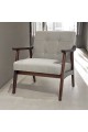 Classic single chair, beige, Malaysian wood, 80 x 50 x 70 cm