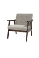 Classic single chair, beige, Malaysian wood, 80 x 50 x 70 cm
