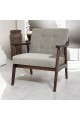 Classic single chair, beige, Malaysian wood, 80 x 50 x 70 cm