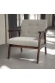 Classic single chair, beige, Malaysian wood, 80 x 50 x 70 cm