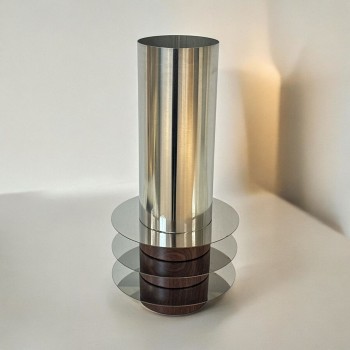 فازه سيراميك تصميم كلاسيك حديد مع خشب 30×8×8سم