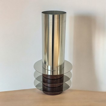 فازه سيراميك تصميم كلاسيك حديد مع خشب 30×8×8سم