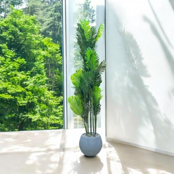  شجرة تزين اوراق النخيل مركن رصاصي ارتفاع 220سم تقريبا 