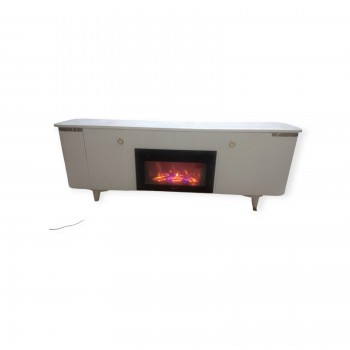 دفاية شكل بلازما كهربائية مستطيل ذات تصميم انيق وحديث لون ابيض مقاس 160*40*57سم 