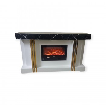 دفاية شكل مدخل كهربائية ذات تصميم انيق وحديث بديل الرحام ابيض علي اسود  مقاس 140*40*90 سم 