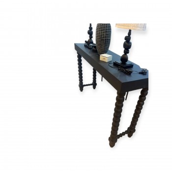 طاولة مدخل كلاسيكي خشب اسود    مقاس  120×40×90 سم 