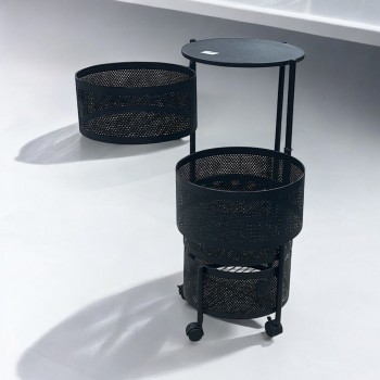 ارفف حديد متحرك 4 دور مدور اسود