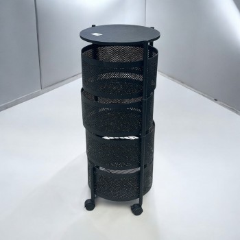 ارفف حديد متحرك 3 دور مدور اسود