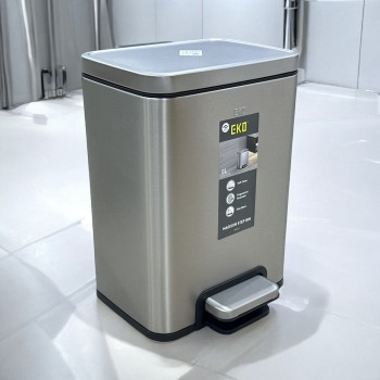 سطل مهملات - استيل  بدعاسة 8 لتر 