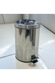 Trash pail - steel with pedal, 8 liters
