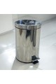Trash pail - steel with pedal, 8 liters
