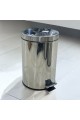 Trash pail - steel with pedal, 8 liters