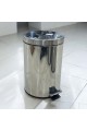 Trash pail - steel with pedal, 8 liters