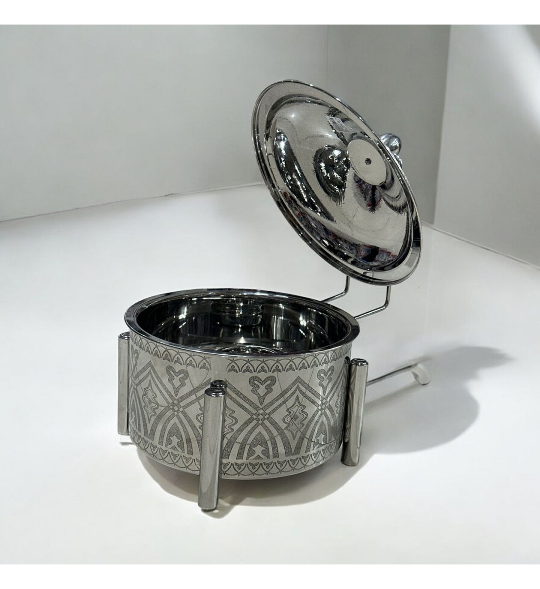 سخان بوفية صحن تقديم استيل لتسخين الطعام مزود بغطاء بتصميم فريد6000مل سخان بوفية صحن تقديم استيل لتسخين الطعام مزود بغطاء بتصميم فريد6000مل