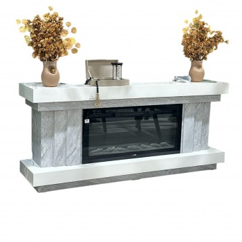 دفاية شكل مدخل كهربائية ذات تصميم انيق وحديث بديل الرحام لون  بيج علي رمادي مقاس 180×35×80سم 