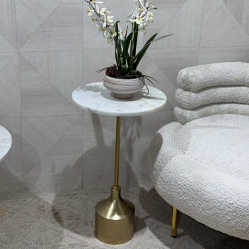 طاولة جانبية بسطح رخام61×36سم 