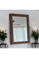 مرايا حائط باطار  خشب بني تصميم مميز وابداع هندسي  مقاس110×79×7.5سم 