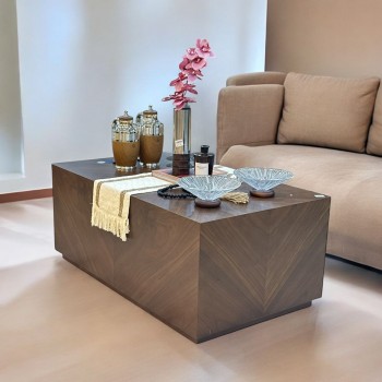 طاولة قهوة بتصميم إيطالي قشور الجوز  120×70×50سم  (المنتج تفصيل )