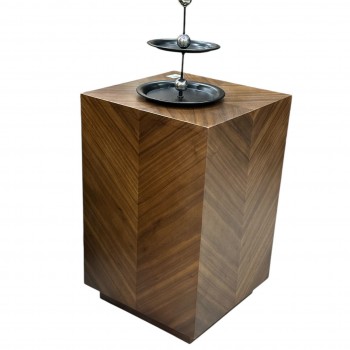 طاولة قهوة بتصميم إيطالي قشور الجوز 35×35×55سم  (المنتج تفصيل )