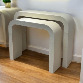 طاوله مدخل استقبال مقوس لون سكري قطعتين