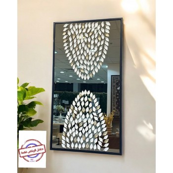 لوحة مراة  اسود  جبسية باطار خشبي اسود  105×80سم 