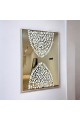 Tableau miroir en plâtre noir avec cadre en bois champagne, 150 x 100 cm