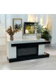 Chauffage plasma électrique au design élégant et moderne, chêne, coloris noir et beige, dimensions 180 x 80 x 40 cm