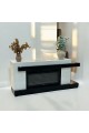 Chauffage plasma électrique au design élégant et moderne, chêne, coloris noir et beige, dimensions 180 x 80 x 40 cm