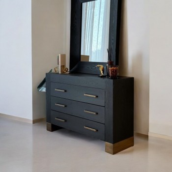 طاولة تزيين 3 أدراج لون اسود - برندان